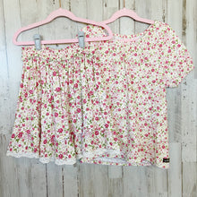 Load image into Gallery viewer, Matilda Jane | Girls Cream and Pink Floral Print Short Sleeve Top and Skirt Set | Size: 12Y
