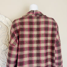 Load image into Gallery viewer, POL | Womens Brown and Pink Plaid Open Long Shacket with Tags | Size: M
