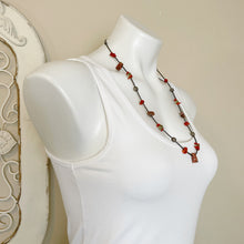 Load image into Gallery viewer, Womens Silver Bead and Rock Boho Style Southwestern Necklace
