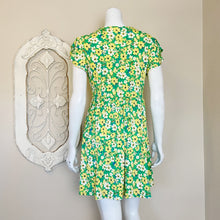 Load image into Gallery viewer, Abound | Womens Green and Yellow Floral Print Short Sleeve Mini Dress | Size: S
