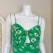 Load image into Gallery viewer, Vix PaulaHermanny | Womens Green Floral Print Front Tie Maxi Dress | Size: S

