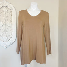 Load image into Gallery viewer, Chico&#39;s | Womens Light Brown Long Sleeve Ultimate Tee Tunic Top | Size: M
