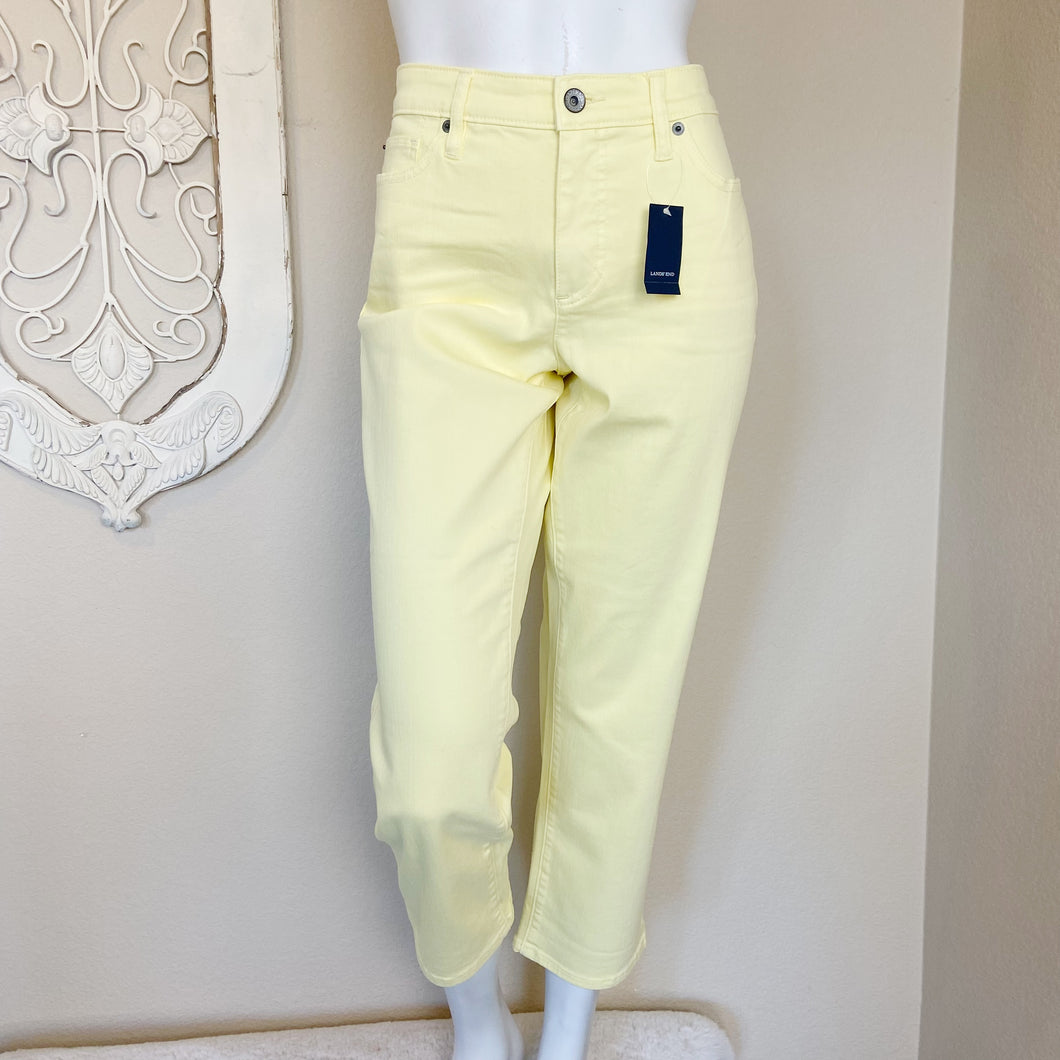 Lands' End | Women's Faint Lemon Mid Rise Crop Jeans with Tags | Size: 8