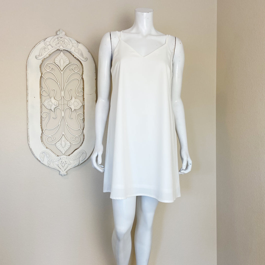 Fab'rik | Women's White Strappy Mini Dress with Tags | Size: M