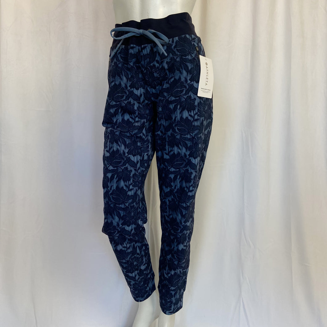 Athleta | Women's Blue Floral Print Tapestry Trekkie North Jogger with Tags | Size: 12