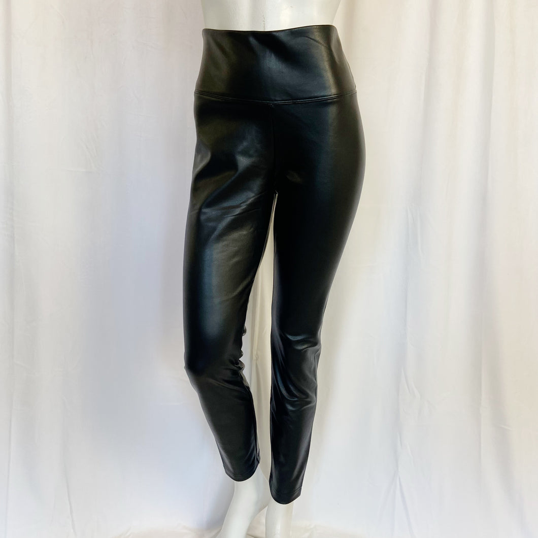 White House Black Market | Women's Black Faux Leather Runway Legging with Tags | Size: 12