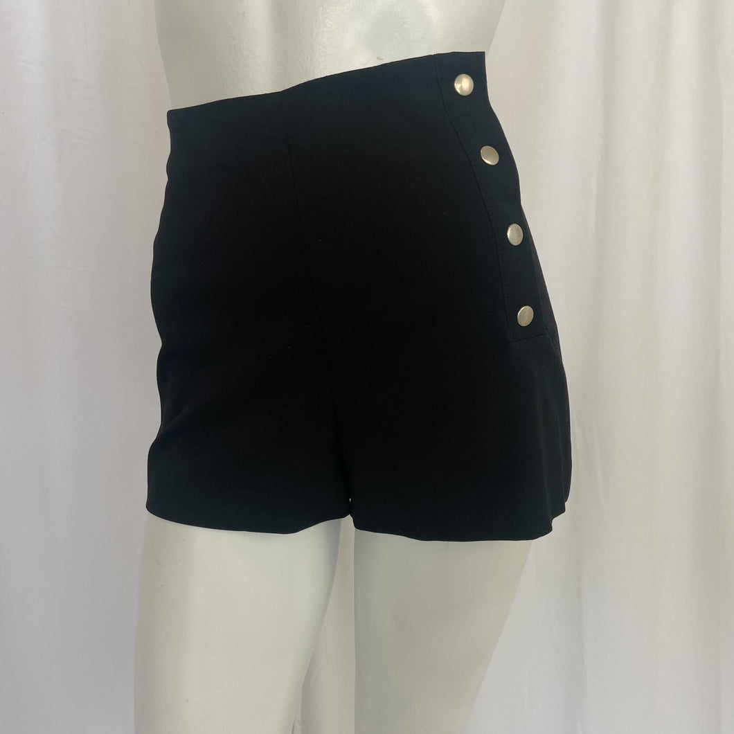 Zara | Womens Black Snap Side Shorts | Size: M