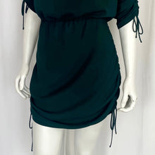 Load image into Gallery viewer, Amanda Uprichard | Women&#39;s Jewel Tone Green Ruched Tie Side Dress | Size: M
