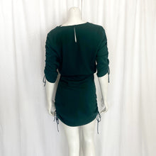 Load image into Gallery viewer, Amanda Uprichard | Women&#39;s Jewel Tone Green Ruched Tie Side Dress | Size: M
