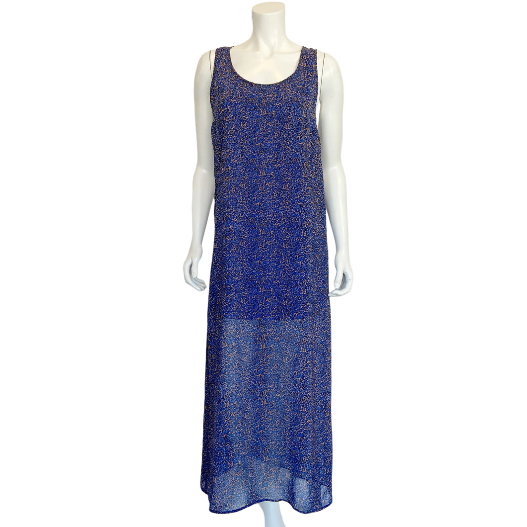 Everly | Womens Blue/Black/Pink Patterned Sleeveless Maxi Dress | Size: M