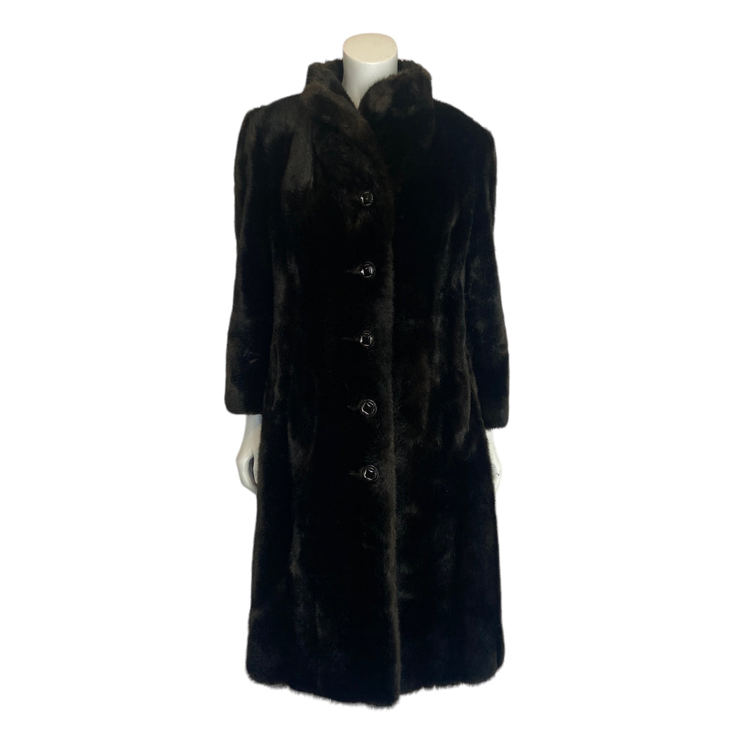 Tissavel of France | Women's Vintage 1970s Faux Mink Coat | Size: S