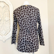 Load image into Gallery viewer, Michael Kors | Brown Giraffe Print Long Sleeve Blouse | Size: M
