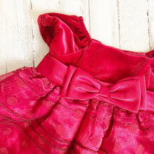 Load image into Gallery viewer, Sweet Heart Rose | Red Velvet and Tulle Dress | Size: 24M
