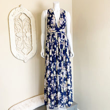 Load image into Gallery viewer, Aakaa | Women&#39;s Navy Floral Print Maxi Dress with Tags | Size: S
