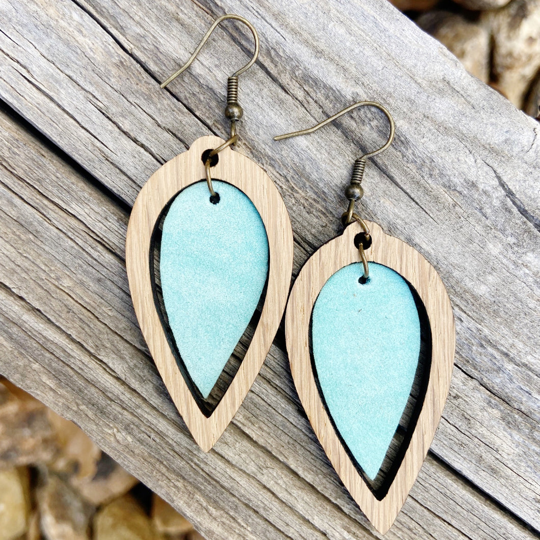 Coro Jewelry | Bi-Layer Wood Earrings 