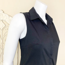 Load image into Gallery viewer, Bailey 44 | Women&#39;s Black Sleeveless Button Down Shirtdress with Vegan Leather Trim | Size: S
