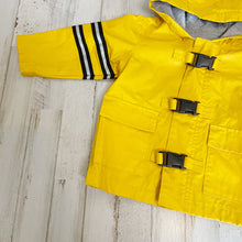 Load image into Gallery viewer, Old Navy | Boy&#39;s Yellow Fireman Rain Jacket with Hood | Size: 12-18M
