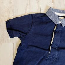 Load image into Gallery viewer, Ralph Lauren | Boy&#39;s Navy and Denim Collar Polo Tee | Size: 9M
