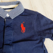 Load image into Gallery viewer, Ralph Lauren | Boy&#39;s Navy and Denim Collar Polo Tee | Size: 9M
