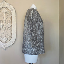 Load image into Gallery viewer, Banana Republic | Women&#39;s Silver, Cream and Gold Metallic Lace Long Sleeve Formal Top | Size: M
