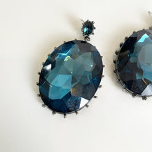 Load image into Gallery viewer, Gerald Yosca | Women&#39;s Large Blue Gem Dangle Earrings
