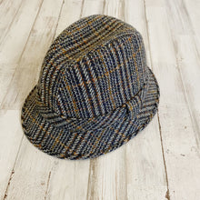 Load image into Gallery viewer, Wonderwool | Gray and Brown British Plaid Tweed Wool KingFisher Trilby Hat | Size: M
