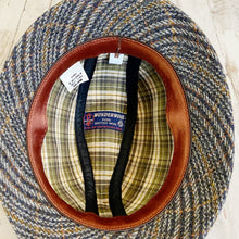 Load image into Gallery viewer, Wonderwool | Gray and Brown British Plaid Tweed Wool KingFisher Trilby Hat | Size: M
