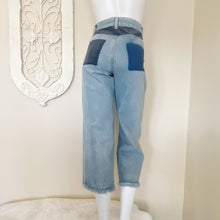 Load image into Gallery viewer, Pol | Womens Blue Denim Inside Out Crop Fringe Jeans | Size: M
