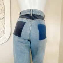 Load image into Gallery viewer, Pol | Womens Blue Denim Inside Out Crop Fringe Jeans | Size: M
