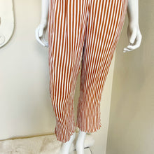 Load image into Gallery viewer, Faithful The Brand | Women&#39;s Rust and White Stripe Tie Knot Front Jumpsuit | Size: 4

