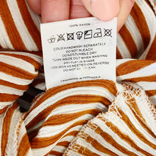 Load image into Gallery viewer, Faithful The Brand | Women&#39;s Rust and White Stripe Tie Knot Front Jumpsuit | Size: 4
