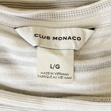 Load image into Gallery viewer, Club Monaco | Womens White and Gray Stripe Tie Back Crop Top | Size: L
