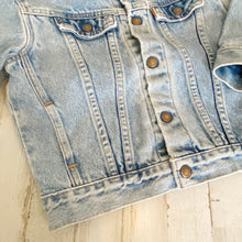 Load image into Gallery viewer, Levi Strauss | Childrens Vintage Blue Denim Orange Tab Snap Jean Jacket | Size: 6
