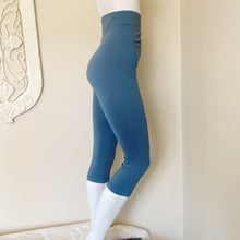 Load image into Gallery viewer, Blanqi | Womens Maternity Belly Support Blue and Black Set of 2 Crop Leggings | Size: S

