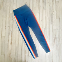 Load image into Gallery viewer, Spiritual Gangster | Womens Blue Rainbow Side Leggings | Size: XS
