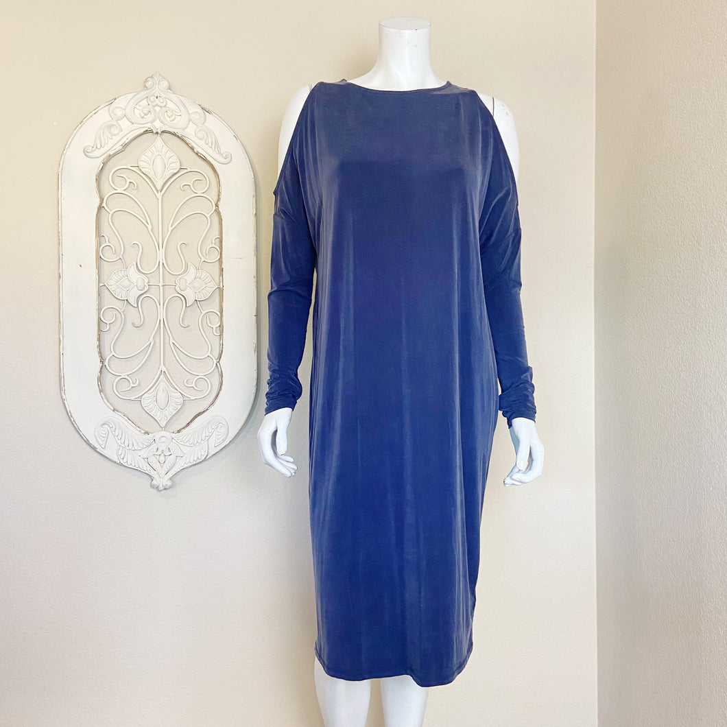 Anthropologie | Eri + Ali Womens Navy Cold Shoulder Long Sleeve Dress with Tags | Size: M