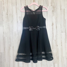 Load image into Gallery viewer, Calvin Klein | Girls Black Illusion Mesh Bow Front Dress | Size: 8Y
