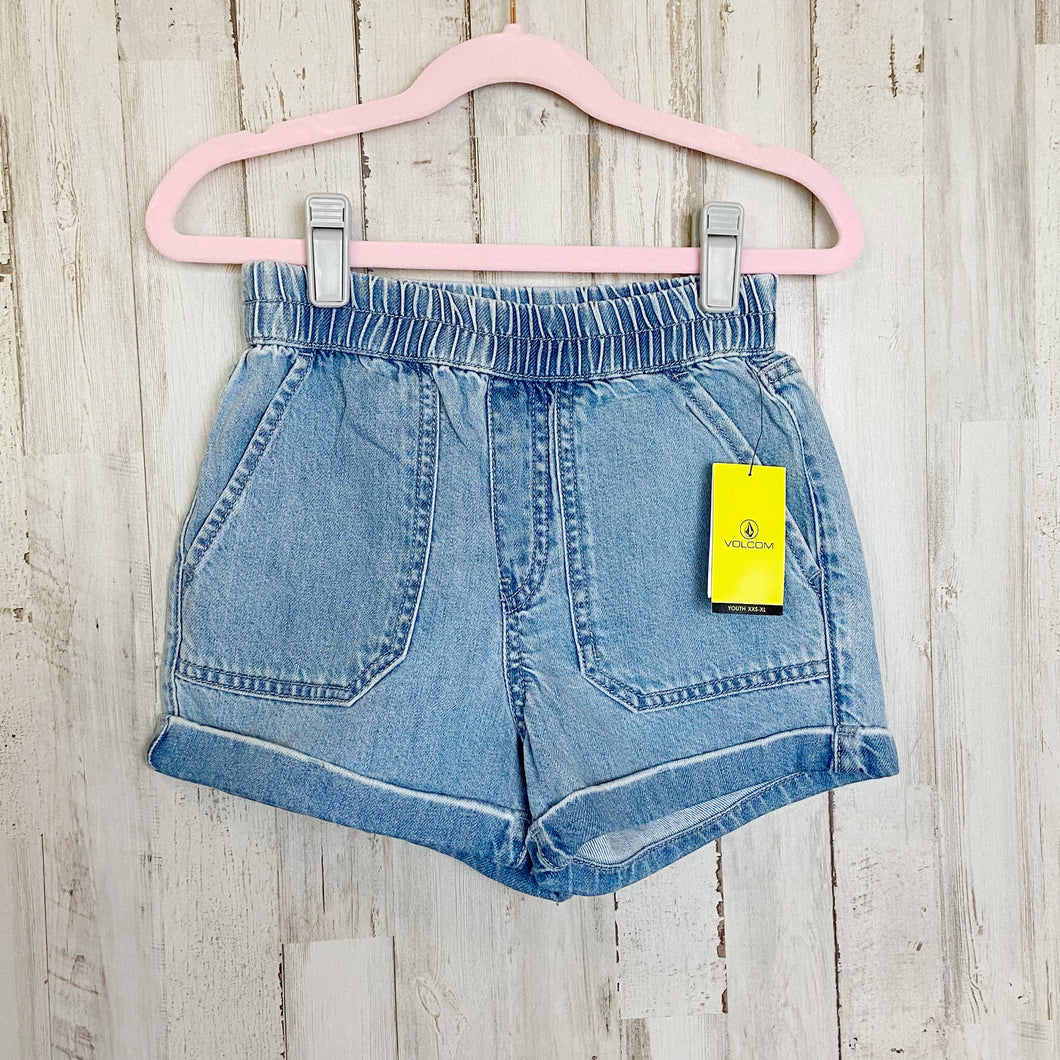 Volcom | Girls Light Wash Sunday Strut Denim Pull On Short with Tags | Size: XSY