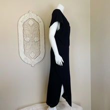 Load image into Gallery viewer, Anthropologie | Daily Practice Womens Black Ribbed Short Sleeve Criss Cross Back Dress | Size: M

