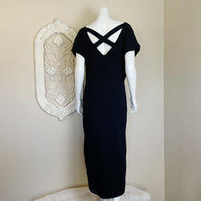 Load image into Gallery viewer, Anthropologie | Daily Practice Womens Black Ribbed Short Sleeve Criss Cross Back Dress | Size: M
