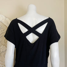 Load image into Gallery viewer, Anthropologie | Daily Practice Womens Black Ribbed Short Sleeve Criss Cross Back Dress | Size: M
