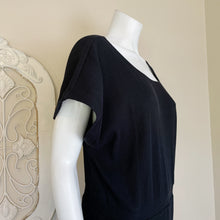 Load image into Gallery viewer, Anthropologie | Daily Practice Womens Black Ribbed Short Sleeve Criss Cross Back Dress | Size: M

