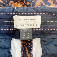 Load image into Gallery viewer, Anthropologie | Womens The Essential Slim Brown Rust Floral Print Trouser Pant | Size: 4
