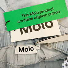 Load image into Gallery viewer, Molo | Girls Light Wash Denim Adara Paperbag Waist Shorts with Tags | Size: 5T
