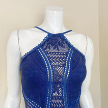 Load image into Gallery viewer, Becca | Womens Blue Lace Tie Back One Piece Swimsuit | Size: S
