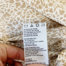 Load image into Gallery viewer, Anthropologie | Womens Rue Stiic Gold and Cream Animal Print Tie Neck Long Sleeve Dress | Size: S
