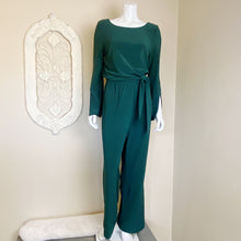 Load image into Gallery viewer, Boston Proper | Womens Forest Green Long Sleeve Belted Jumpsuit | Size: M
