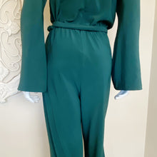 Load image into Gallery viewer, Boston Proper | Womens Forest Green Long Sleeve Belted Jumpsuit | Size: M
