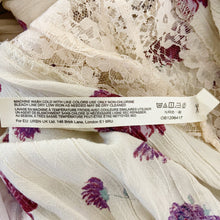 Load image into Gallery viewer, Free People | Womens Cream and Purple Poppy Print and Lace Long Sleeve Bodysuit | Size: M
