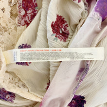 Load image into Gallery viewer, Free People | Womens Cream and Purple Poppy Print and Lace Long Sleeve Bodysuit | Size: M
